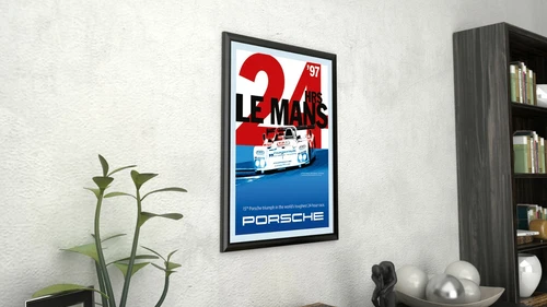 24 HRS LE MANS '97 - Porsche Framed Canvas Giclee Vintage Race Poster