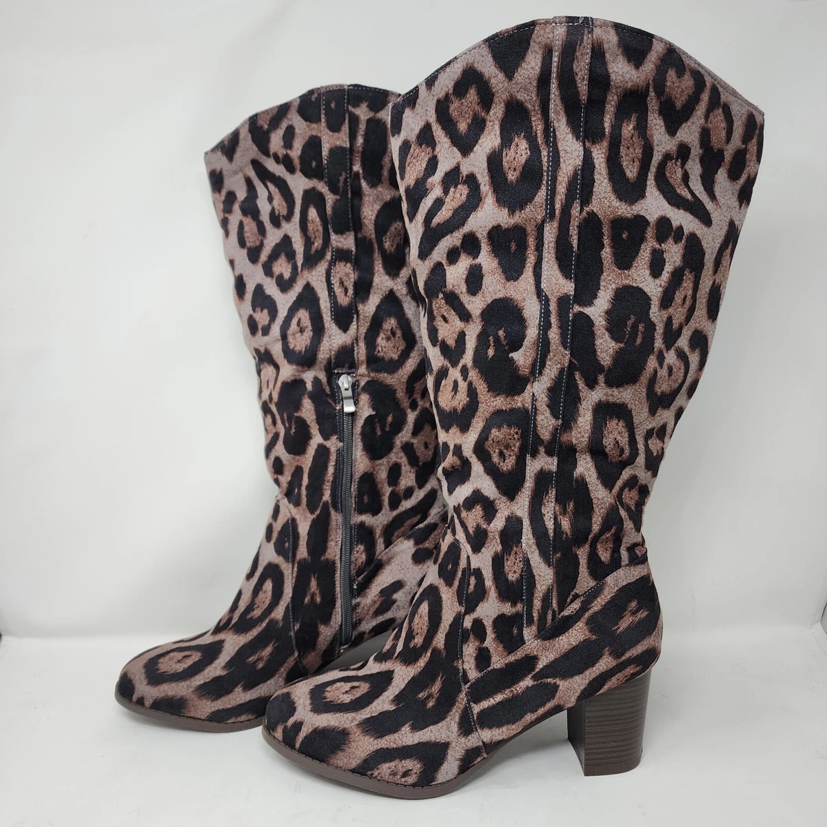 Wide calf cheap leopard boots
