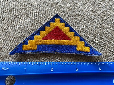 WWII US Army 7th Army Triangle Red Blue Yellow Patch INV6845 | eBay