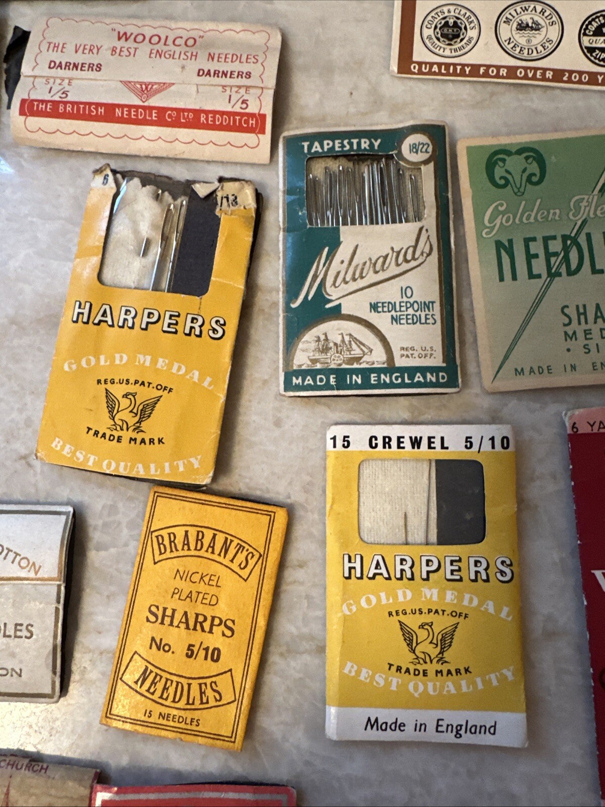 ANTIQUE Sewing Needle Lot 39 Sewing All England English War Pack Some Very Rare