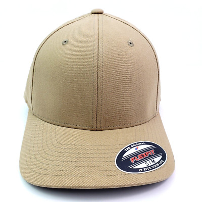 Yupoong Adult Size S/M Tan Basic The Original FlexFit Stretch Fit Cap Hat