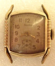 Bulova Wristwatch 17J Men's Antique 10AE Parts or Repair Rolled Gold