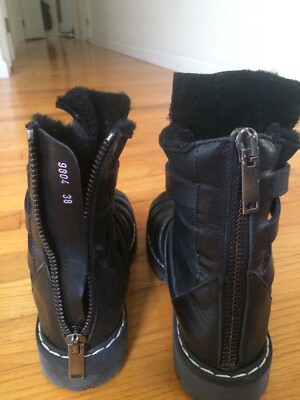 Gareth Pugh, Biker style boot NEW w/box, 38, black, leather with