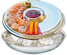 Shrimp Cocktail Serving Dish and Bowl With Ice - Elegant and Large Platter