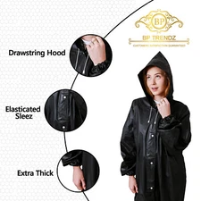  Rain Ponchos for Adults 2 Packs, Reusable Rain Jacket Men and Women, Waterproof