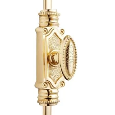 Signature Ironmongery Beaded Door Brass Cremone Bolt Polished Brass Lacquered Up