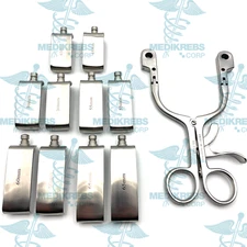 Cloward Self Retaining Retractor w Blunt Lateral Blades Set 11 pcs OR Grade