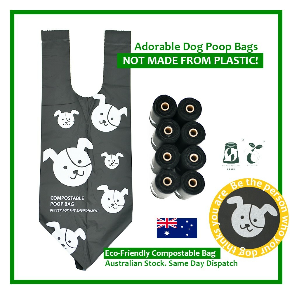 120 Eco-Friendly Handle Dog Poop Bags 100% Certified Compostable