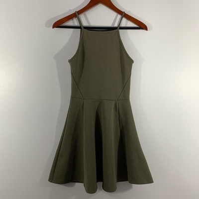 h&m olive green dress