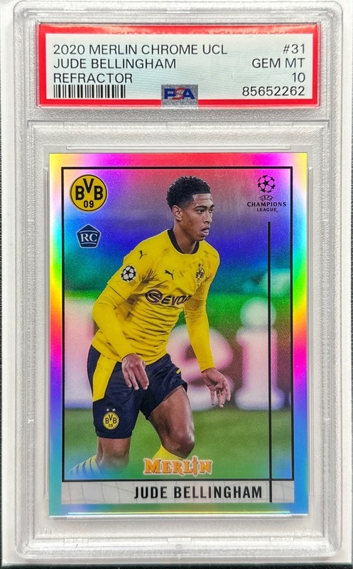 2020-21 Topps Merlin Chrome Jude Bellingham Refractor Rookie RC #31 PSA 10 GEM