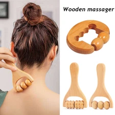Body Therapy Acupoint Massager Wooden Roller Scraping Blood Circulation New