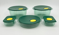 Set: 5 Green Tupperware Rock N Serve Microwav...