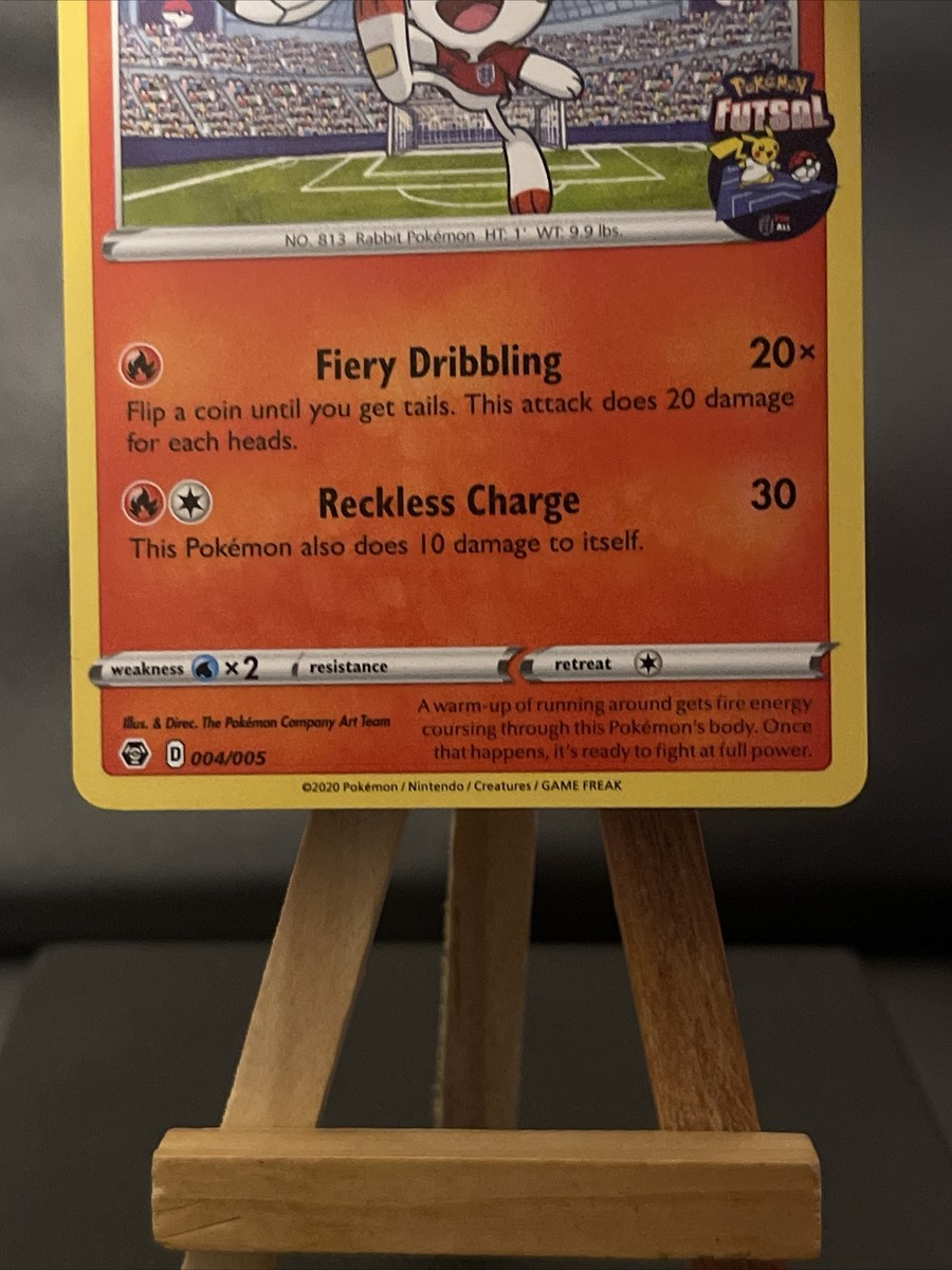 Carte Pokémon Anglaise Scorbunny On The Ball 004/005 - Édition Promo Futsal Football - État Near Mint