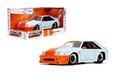 Jada 1:24 Big Time Muscle 1989 Ford Mustang GT White Gulf Jada 1:24 Big Time Muscle 1989 Ford Mustang GT White Gulf