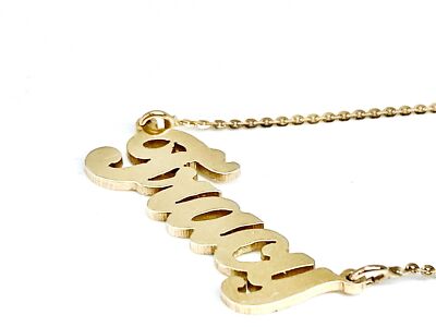 10K Real Yellow Gold Personalized Name Plate/Tag Single Nameplate