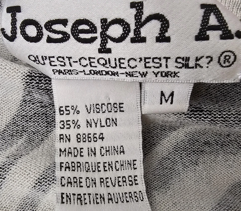 Camisa Top Blusa Joseph A Mujer Talla M Mediana Negra Blanca Cebra Foto 2 de 4