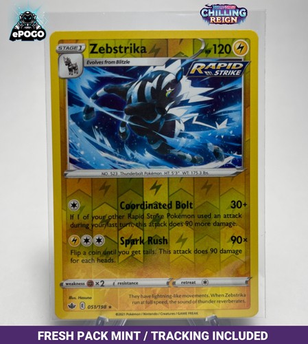 Zebstrika 051/198 Reverse Holo Pokémon TCG: Regno Ghiacciante MINT SPEDITO OGGI - Foto 1 di 2