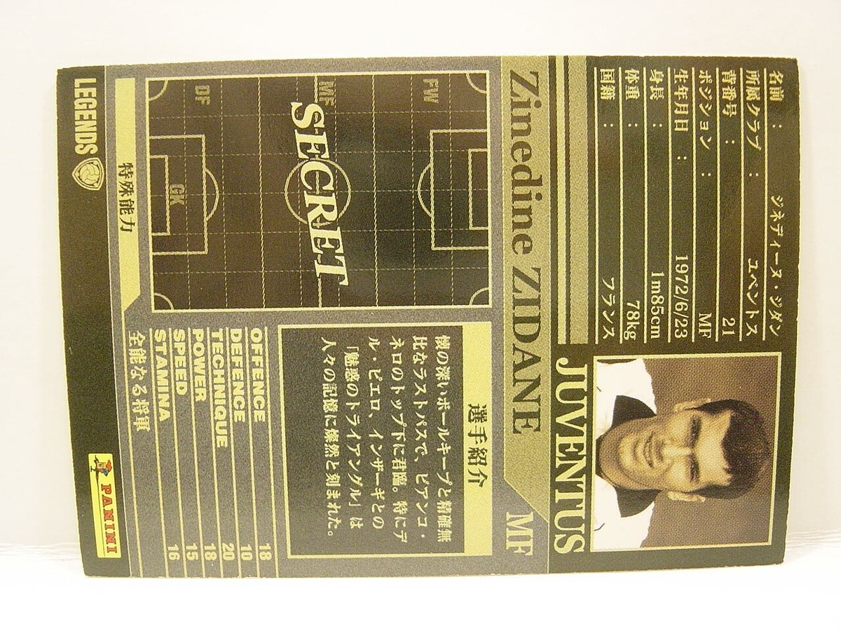 Panini WCCF 2002-03 LE Zinedine Zidane 1972 France No.21