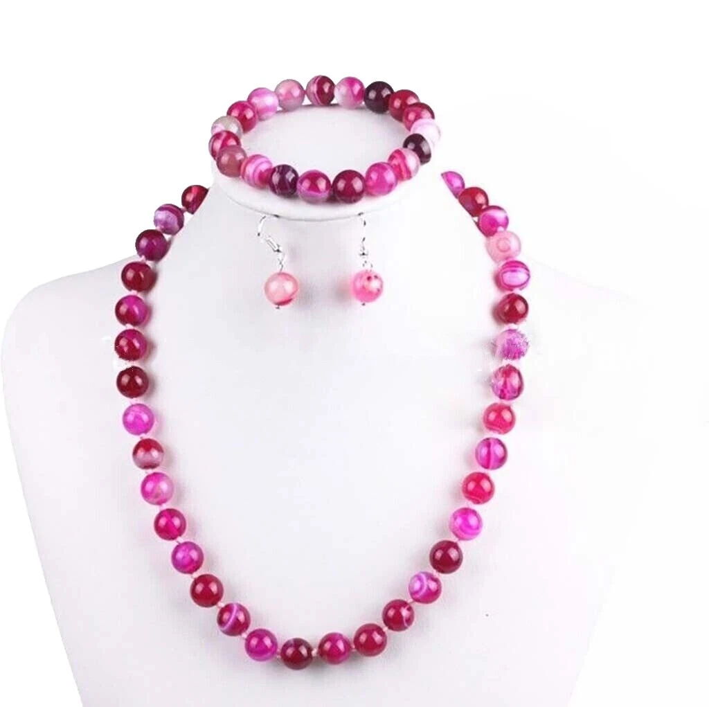 Gargantilla y colgantes de moda enchapados en plata de ágata