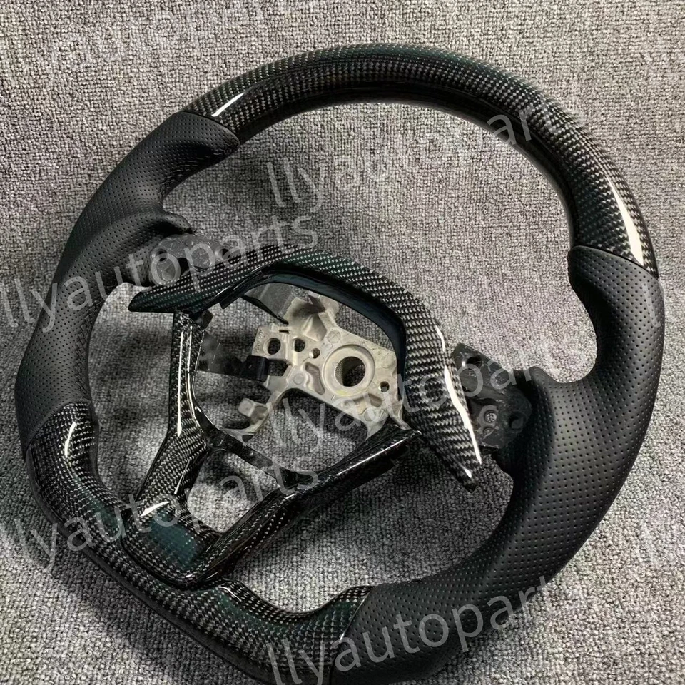 Volante negro de fibra de carbono real para Honda Accord 18-22 10ª generación con moldura Foto 3 de 4