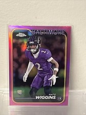 2024 Topps Chrome Football Pink Refractor Nate Wiggins RC Baltimore 