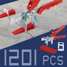 Tile Leveling System with Plier, 1000-Piece Spacers 1/16 Inch, Red 