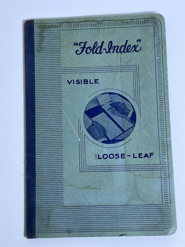 Fold-Index" Visible Loose-Leaf record-keeping system Vintage Review Pictures TLC