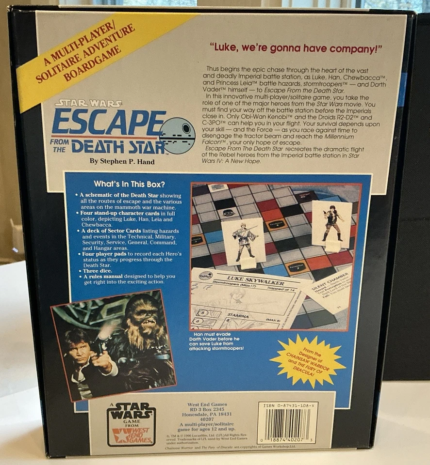 1990  - Star Wars Escape from the Death Star Board Game West End 40207; 💯 VG+ - Image 2 of 4