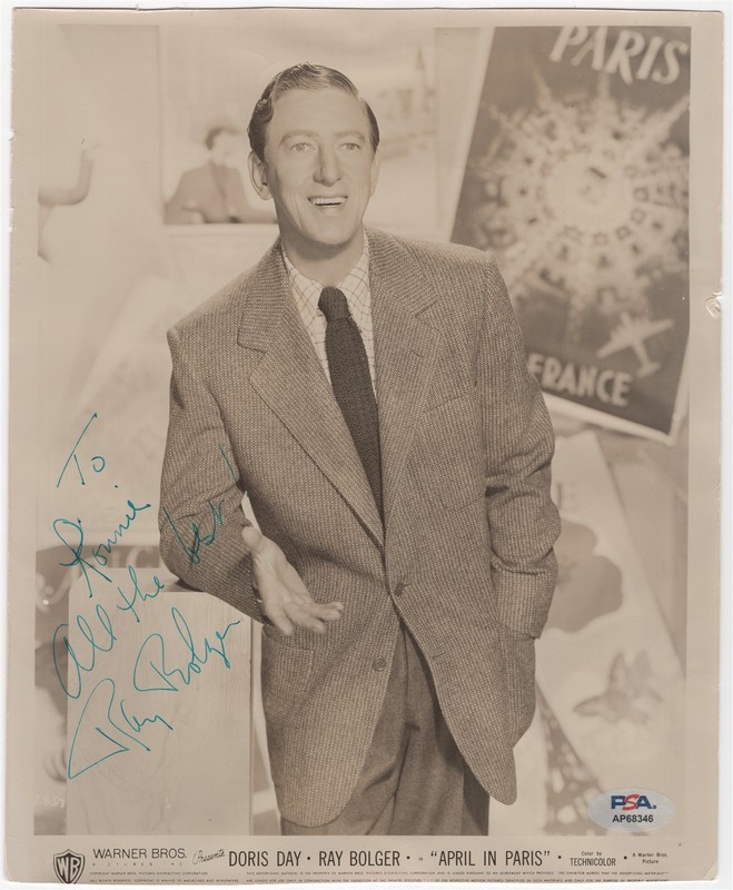 RAY BOLGER Signed PSA/DNA Certified Autograph 8X10 Movie Ad Photo