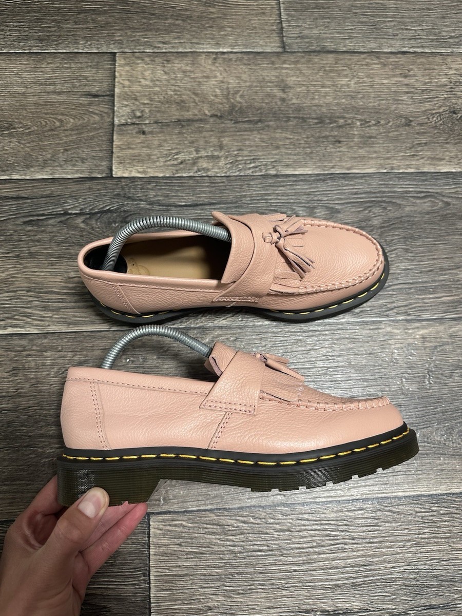 dr martens adrian loafers women leather peach eu41 uk7 us9 | eBay