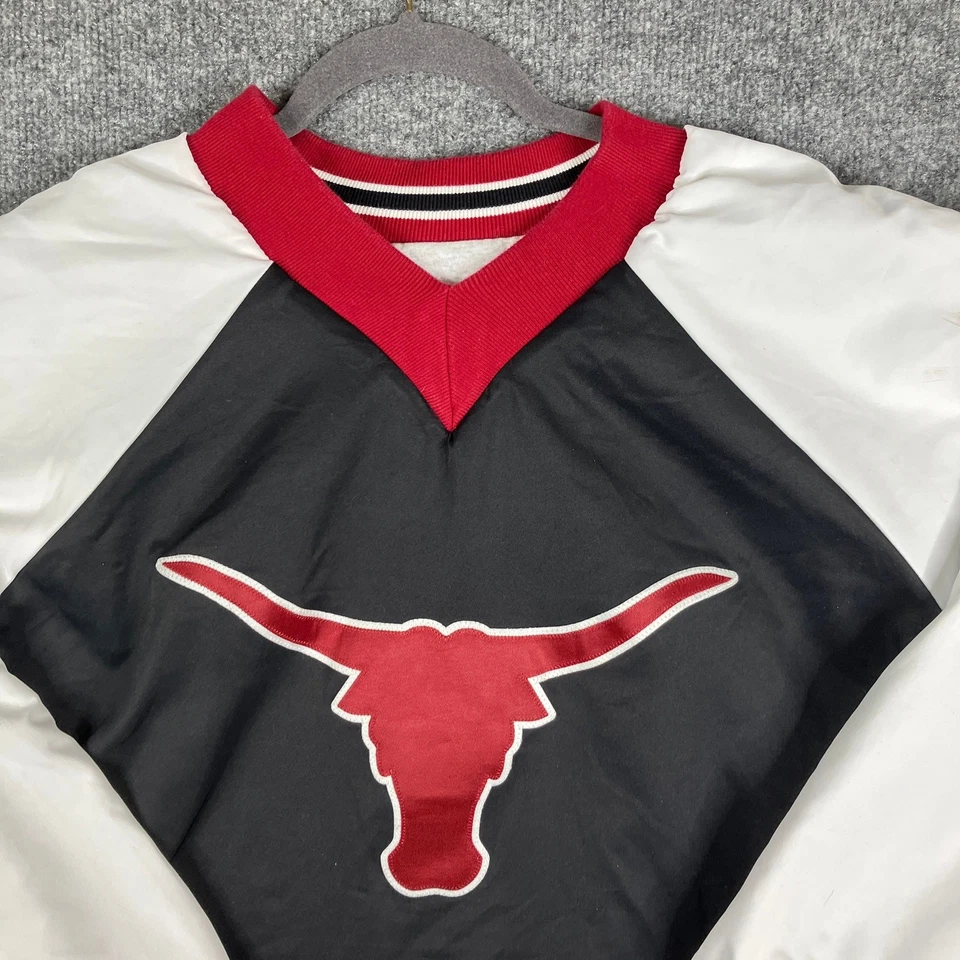 Varsity Spirit Jacket Mens Size M Black White Texas Longhorns V-Neck Pullover - Image 2 of 4