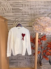 A Heart White Hoodie Sweater long sleeve