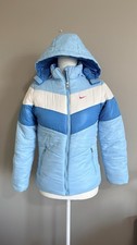 Nike Sky Blue Hooded Puffer Jacket, Youth large