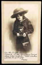 Rare Kodak Advertising Postcard Girl for VELOX POSTALS RPPC real photo postcard