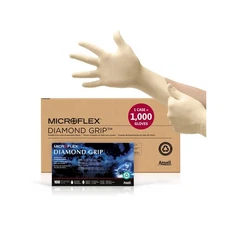 Ansell MICROFLEX Diamond Grip MF-300 Disposable Latex Gloves for Automotive, ...