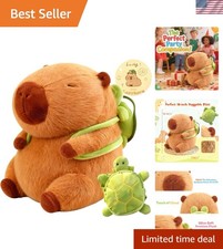 Capybara Plush with Turtle Backpack, Capybara Stuffed Animal for Kids