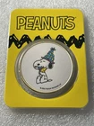 Peanuts Snoopy Celebrating Colorized 1 Troy Oz .999 Fine Silver Round In TEP