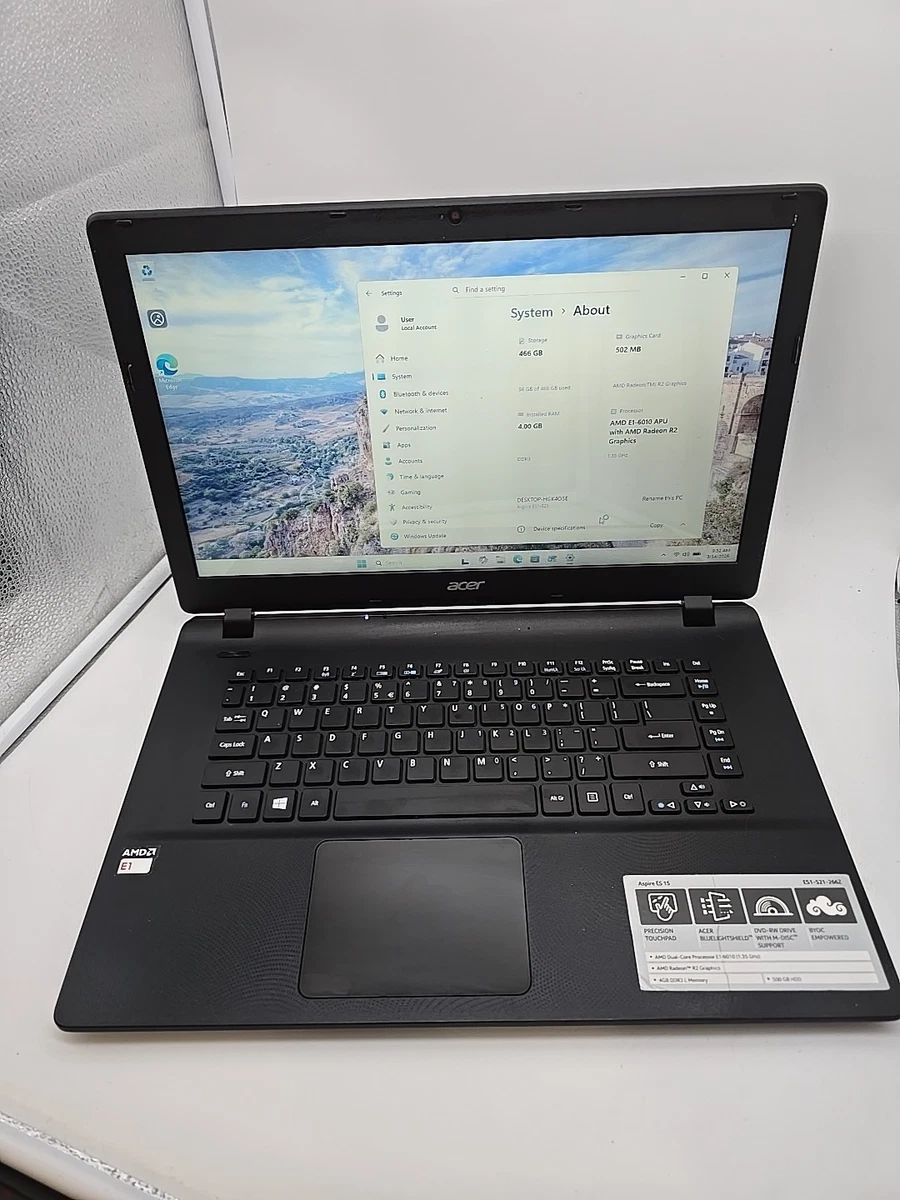 Acer Aspire E1 15,6" Intel Pentium - Pour Pièces Détachées (ne Fonctionne Pas)