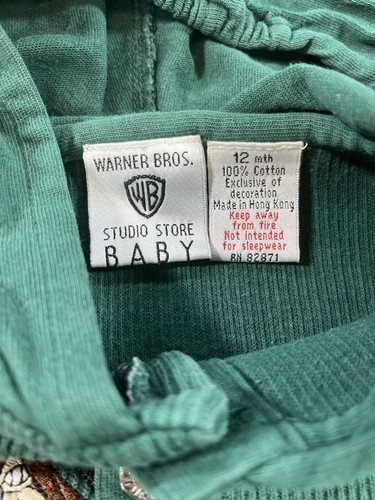 Vintage Warner Bros Studio Store Looney Tunes Baby Sleeper Red 12M - Picture 3 of 9