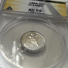 1888 Seated Liberty Dime 10C Silver AU 55 Details ANACS Certified Cleaned