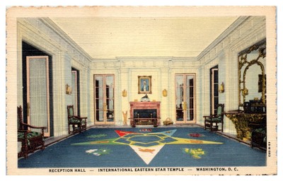 Postcard: RECEPTION HALL INTERNATIONAL EASTERN STAR TEMPLE