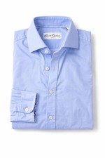 Robert Graham Light Blue Micro Dot Dress Shirt 15.5 39 Paisley Cuff