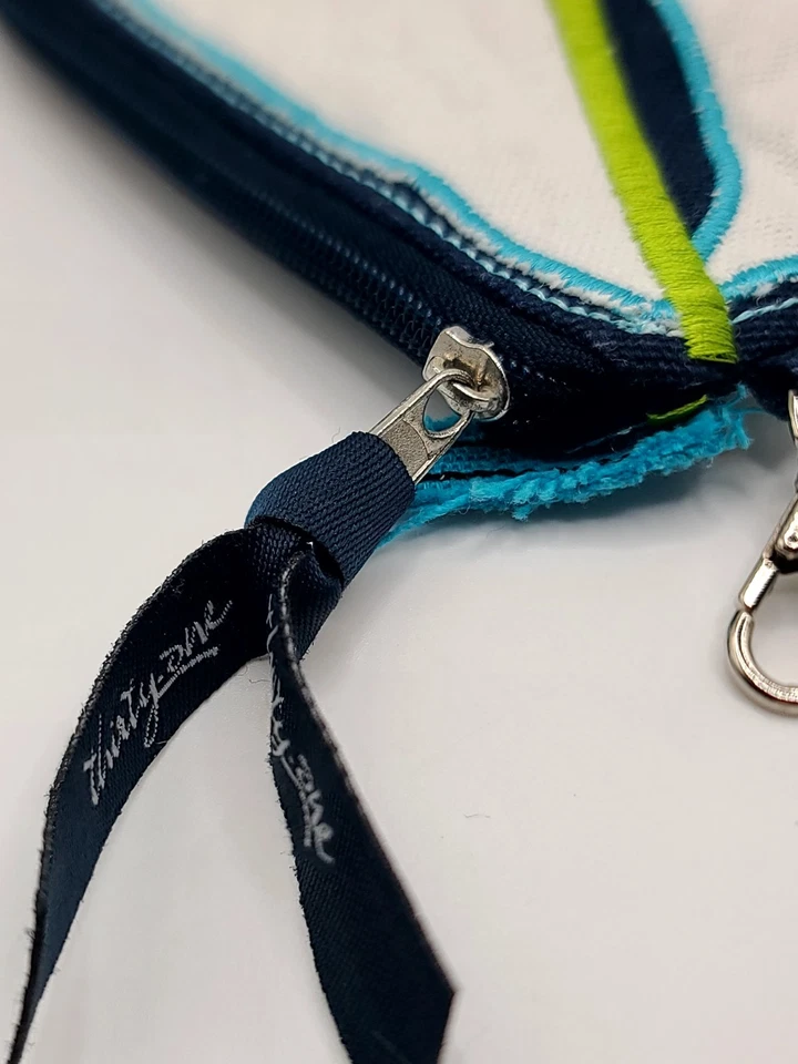 Thirty-One Velero Lona Cambio Monedero Bolsa Azul Verde Blanco con Abrazadera Foto 4 de 4