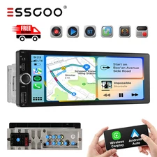 Wireless Carplay Single 1 DIN 6.86" Radio Bluetooth Car Stereo Type-C MP5 Player