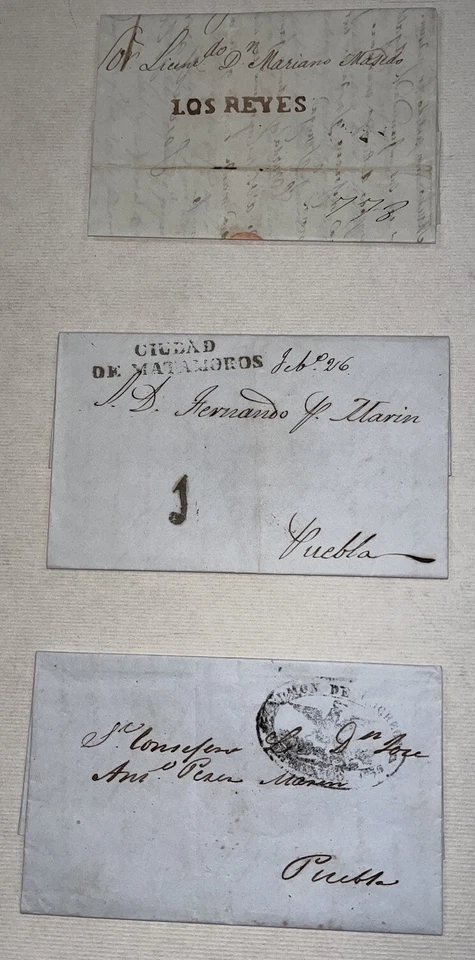 Mexico 12 Stampless Covers 1827 To 1856 Lagos Los Reyes San Dimas Rio Grande XF - Image 2 of 4