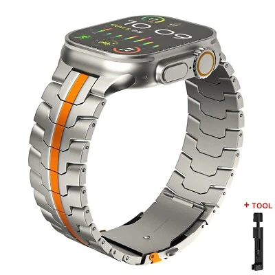 Titanium Band for Apple Watch Ultra 3 & Ultra 2/1 - 49mm Titanium Metal Bracelet