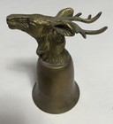 VINTAGE BRASS DEER ELK STAG HEAD STIRRUP CUP GOBLET, 5 1/2”H, head 4" rim 3 1/4" — photo 6