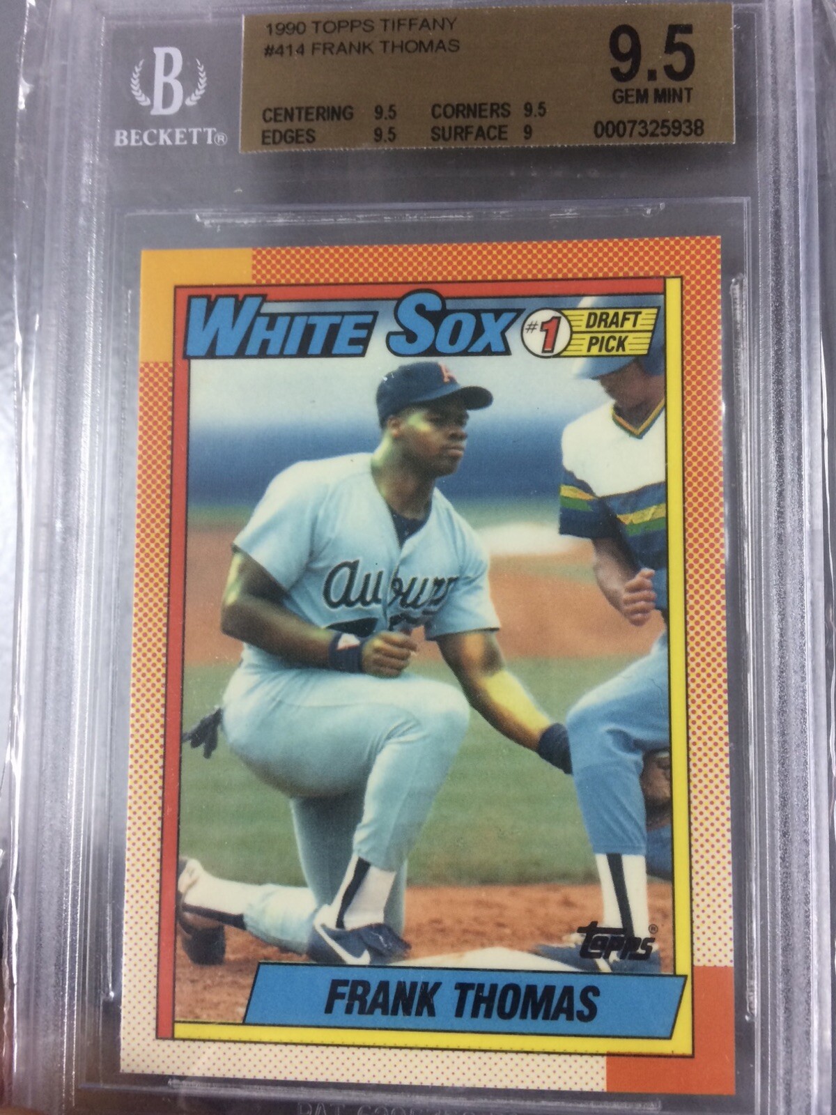 1990 TOPPS TIFFANY #414 FRANK THOMAS RC BGS 9.5 GEM HOF ROOKIE Perfect Centering