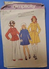 Vintage Simplicity Dziewczęcy płaszcz z podszewką w 2 długościach Wzór #7318