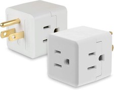Outlet Extender with Multiple Plugs, Grounded Wall Adapter, Space-Saving Design